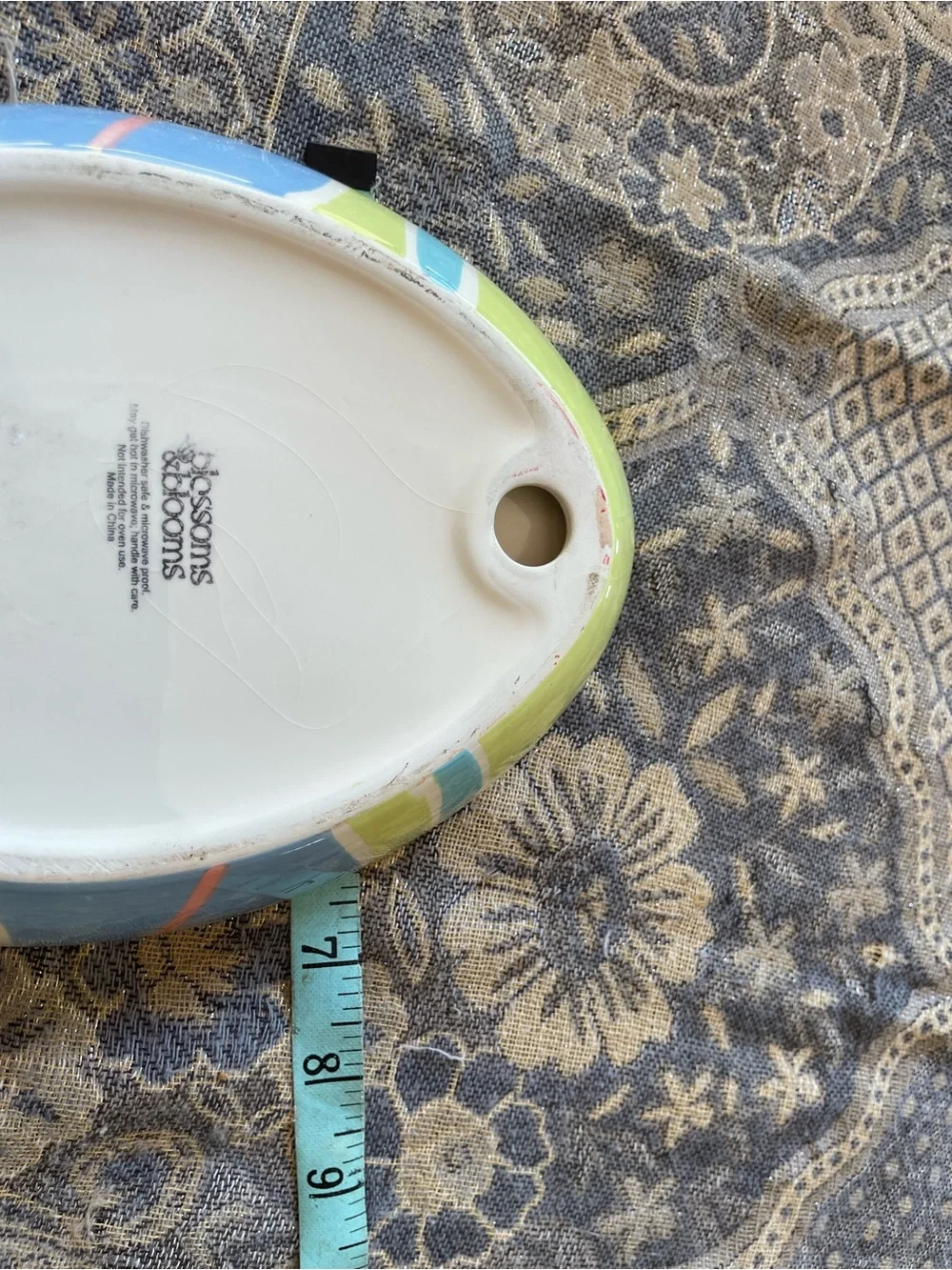 Blue & Green Decorative Ceramic Easter Egg  Dish